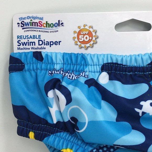 Swimschool Reusable Swim Diaper UPF 50 Level 1 18-22 lbs 12 Months Swim Blue New - Picture 12 of 12